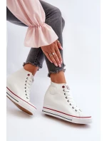 Trampki Damskie Na Koturnie Cross Jeans NN2R4004 Białe