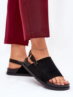 Dámske semišové sandále na platforme Eco Black Migola
