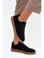 Zamszowe Sneakersy Damskie Big Star SS274673 HI-POLY SYSTEM Czarne