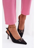 Dámske lodičky Sandále s ozdobným detailom Black Lurella Dámske lodičky Sandále s ozdobným detailom Black Lurella