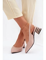 Dámske sandále na podpätku Vinceza Beige Dámske sandále na podpätku Vinceza Beige