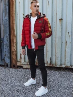 Pánska prešívaná zimná bunda s kapucňou FashionStreet bordová TX4866