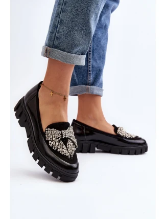 Lakierowane Mokasyny Damskie Laura Messi 2785 Czarne