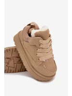 Detské tenisky vyhrievaný plyšový kožuch Beige Mireen Detské tenisky vyhrievaný plyšový kožuch Beige Mireen
