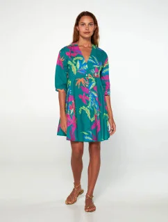 Šaty s gombíkmi 20424 zelené - Vamp