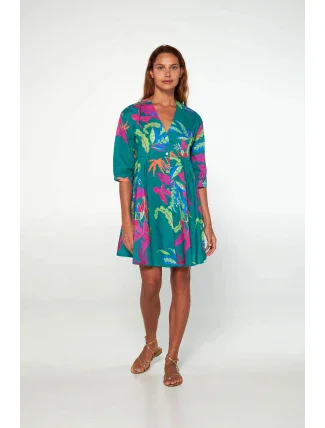 Šaty s gombíkmi 20424 zelené - Vamp