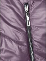 Fialová dámska bunda s ozdobnou kapucňou (B8215-71) Fialová dámska bunda s ozdobnou kapucňou (B8215-71)