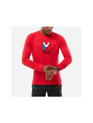 Pánske tričko MILLET Trilogy Wool Ts Ls M, červené Pánske tričko MILLET Trilogy Wool Ts Ls M, červené