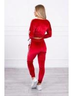 Velúrová súprava s nápisom Queen red