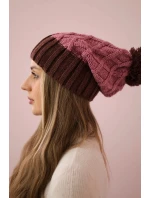 Milano fleecová čiapka K203 tmavo ružová+hnedá Milano fleecová čiapka K203 tmavo ružová+hnedá