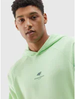 Pánska mikina s kapucňou z organickej bavlny 4F - svetlozelená Pánska mikina s kapucňou z organickej bavlny 4F - svetlozelená