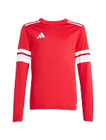 Detské červeno-biele tričko s dlhým rukávom adidas Squadra 25 JJ0041