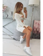 Šaty s 3D grafikou Bird ecru Šaty s 3D grafikou Bird ecru