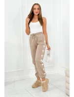 Bavlnené nohavice Amour tmavo béžová