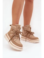 Damskie Botki Trapery Na Platformie Camel Liorae