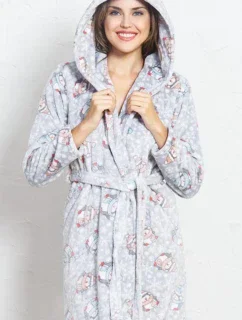 Dámsky župan krátky s kapucňou Tučniaci