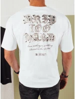 Pánske bavlnené tričko s potlačou biele FashionStreet RX5434 Pánske bavlnené tričko s potlačou biele FashionStreet RX5434
