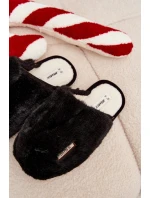 Kožešinové dámské pantofle černé Belinna