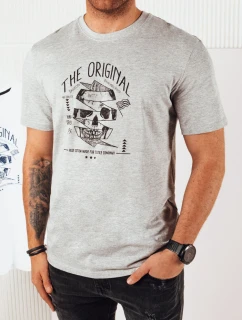 FashionStreet šedé pánske tričko s potlačou RX5380