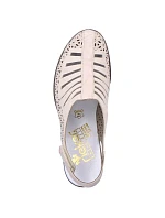 Kožené sandále na podpätku Rieker W RKR49B beige Kožené sandále na podpätku Rieker W RKR49B beige