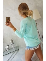 Blúzka s potlačou Collage mint Blúzka s potlačou Collage mint
