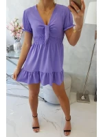 Šaty s viazaným výstrihom do V fialovej Šaty s viazaným výstrihom do V fialovej