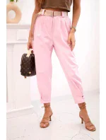 Letné nohavice Punto so zapínaním na nohaviciach candy pink