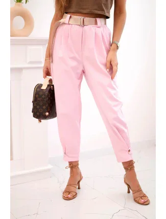 Letné nohavice Punto so zapínaním na nohaviciach candy pink