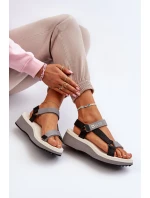 Sandały Damskie Na Platformie I Koturnie Big Star NN274A054 Szare