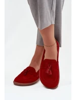 Kožené semišové barefoot mokasíny Zazoo 322 červené Kožené semišové barefoot mokasíny Zazoo 322 červené