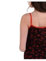 Dámska košieľka 01/127 čierna so srdiečkami - Karol Dámska košieľka 01/127 čierna so srdiečkami - Karol