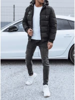 Pánska prešívaná zimná bunda s kapucňou čierna FashionStreet TX4831