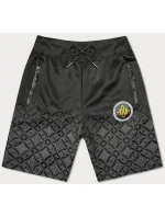 Čierne pánske kraťasy s potlačou (8K1120-3)