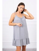 Šaty s tenkými ramienkami šedej