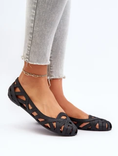 Damskie Gumowe Baleriny Czarne Salam