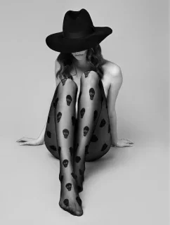 Dámske pančuchové nohavice AGENT SKULLY - 20 DEN