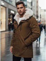 Pánska zimná bunda parka s kapucňou béžová FashionStreet TX4968