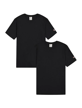 Champion pánske tričko s krátkym rukávom 2-pack black 220267 KK001 pánske tričko