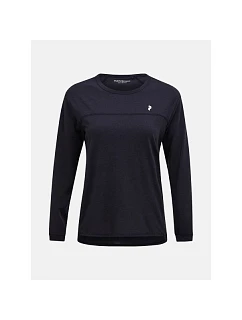 Tričko PEAK PERFORMANCE W Trail Wool Blend LS, čierne