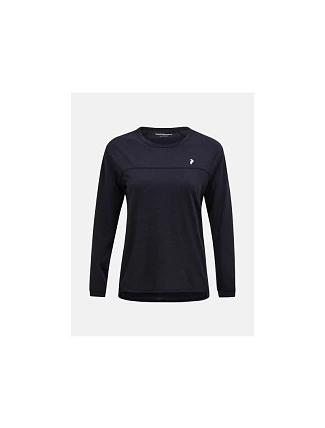 Tričko PEAK PERFORMANCE W Trail Wool Blend LS, čierne Tričko PEAK PERFORMANCE W Trail Wool Blend LS, čierne