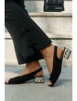 Zamszowe Eleganckie Sandały Damskie CheBello 4724 Czarne