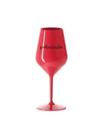 POHODINDA - červená nerozbitná sklenice na víno 470 ml