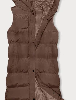 Hnedá hrubšia dámska vesta (23-008)