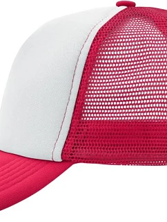 Daiber MB 70 – 5-panelová polyesterová sieťovaná čiapka s kšiltom 03.0070 biela/magenta