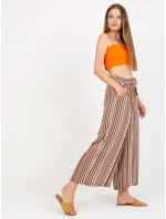 Nohavice D73781M62237A biela hnedá