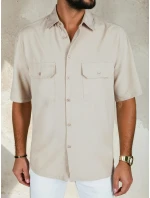 Pánske béžové tričko s krátkym rukávom FashionStreet KX1082