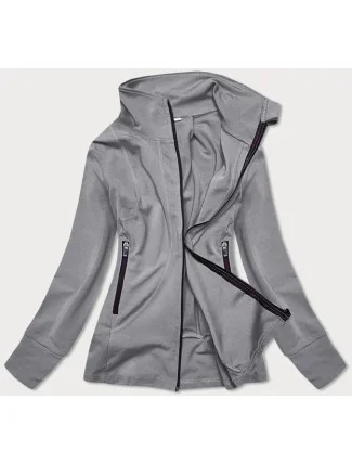 Šedá dámska mikina so stojačikom (HD150-03)