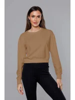 Tenká krátka dámska tepláková mikina v cappuccino farbe (8B938-91) Tenká krátka dámska tepláková mikina v cappuccino farbe (8B938-91)