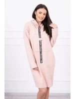 Šaty s kravatou tmavo púdrovo ružové