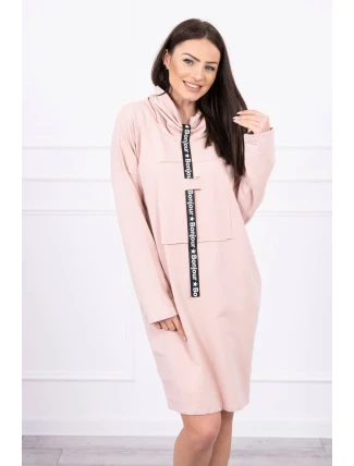 Šaty s kravatou tmavo púdrovo ružové